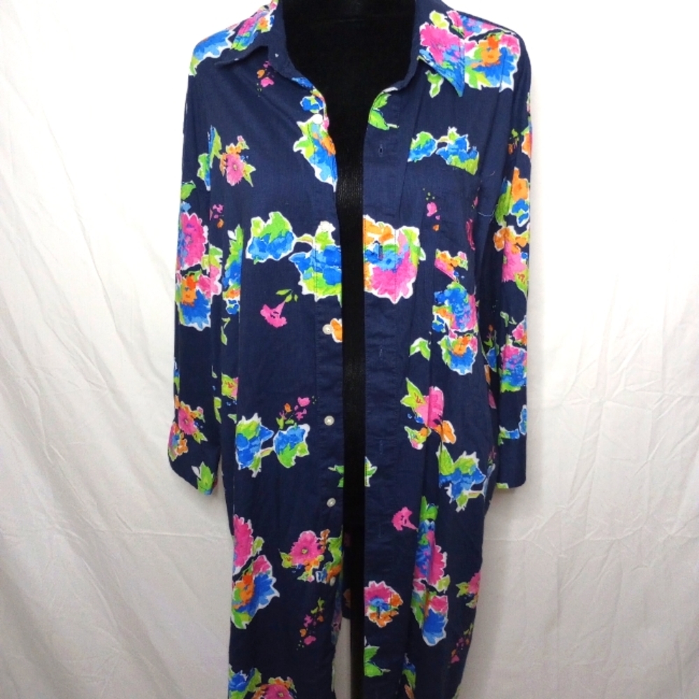 Ralph Lauren Floral long button down women's XL